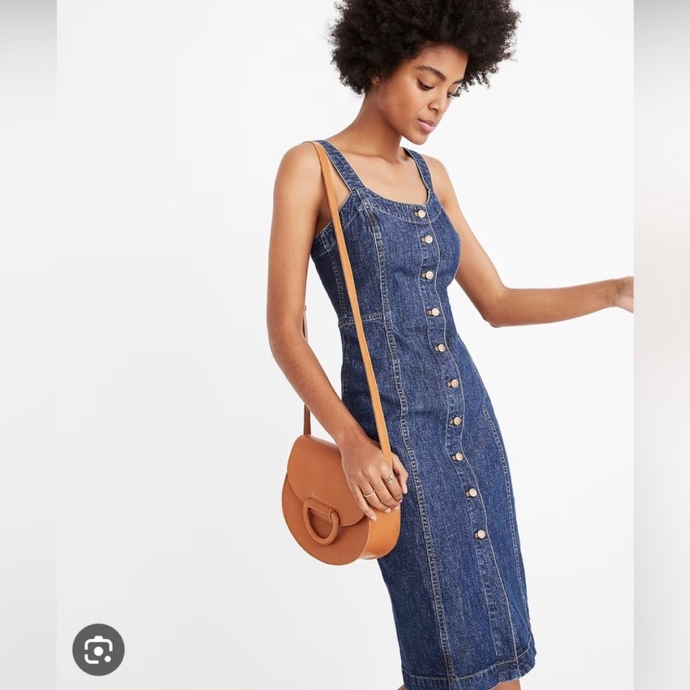 Madewell Denim Button-Front Tank Dress Size 4